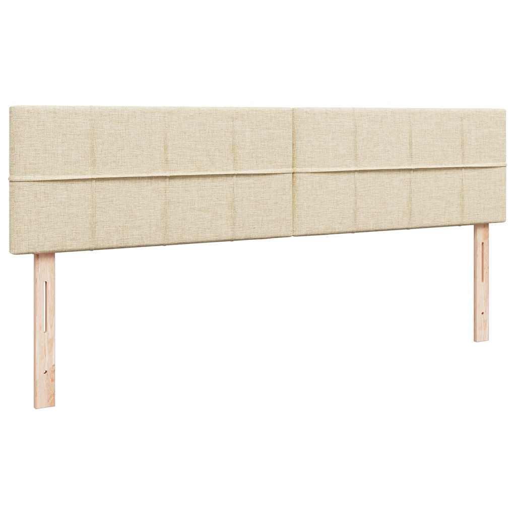 Ottoman bed met matrassen 200x200cm stof crèmekleurig