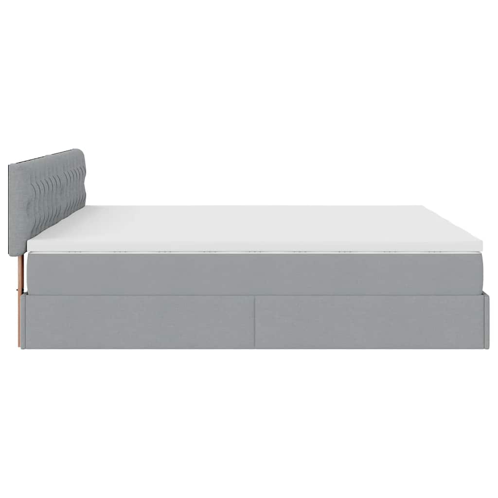 Ottoman bed met matrassen 160x200cm stof lichtgrijs is nu te koop bij PeponiXL, paradijselijk wonen!