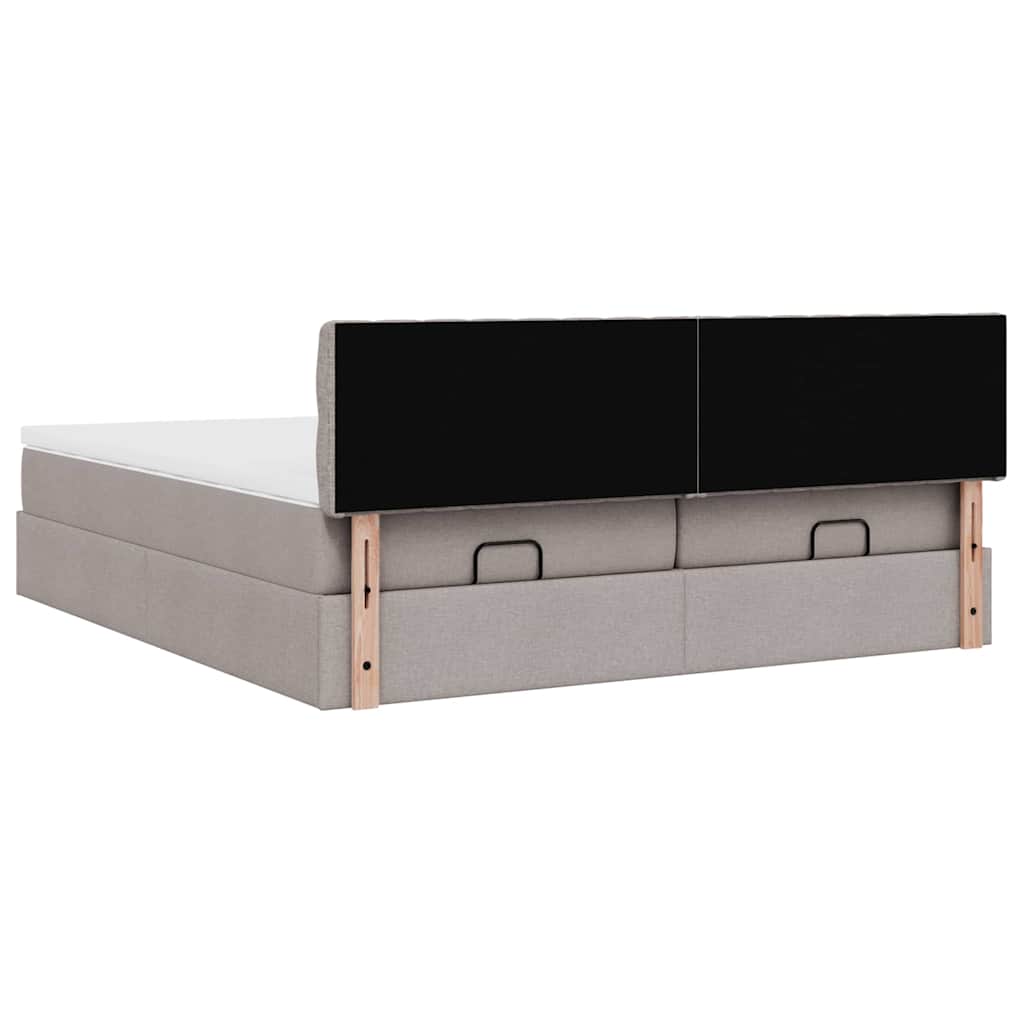 Ottoman bed met matrassen 160x200cm stof taupe is nu te koop bij PeponiXL, paradijselijk wonen!
