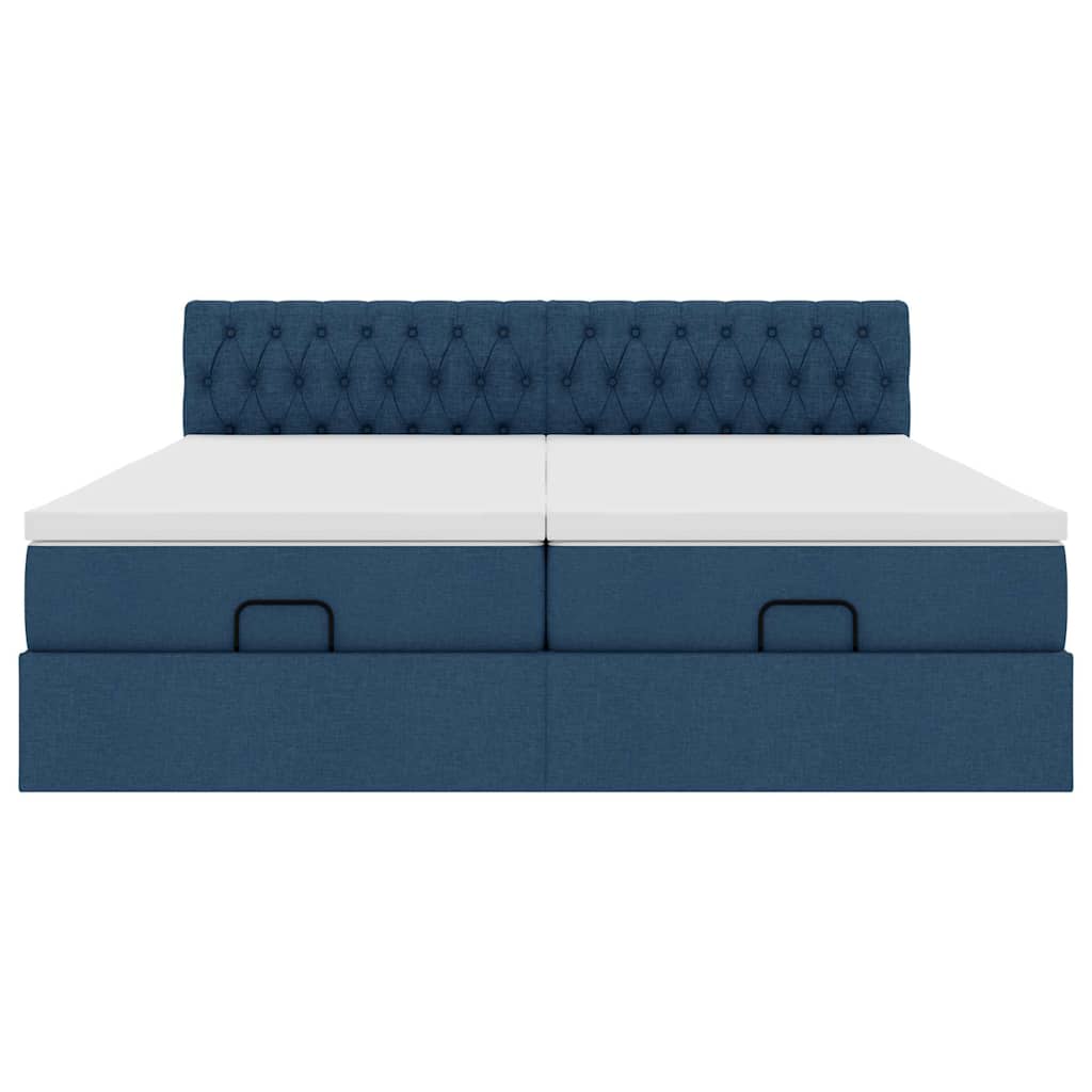 Ottoman bed met matrassen 160x200cm stof blauw is nu te koop bij PeponiXL, paradijselijk wonen!
