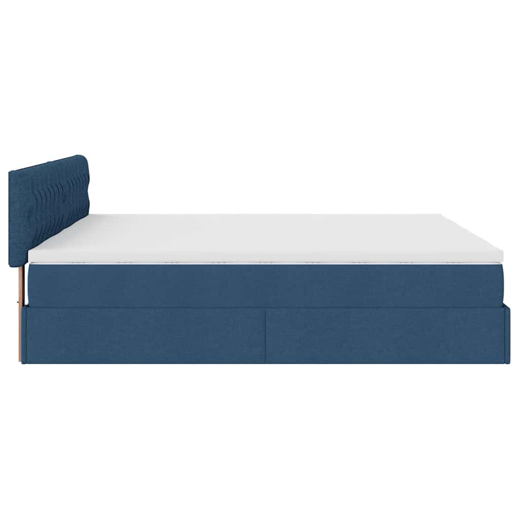 Ottoman bed met matrassen 200x200cm stof blauw is nu te koop bij PeponiXL, paradijselijk wonen!