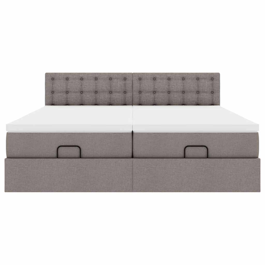 Ottoman bed met matrassen 160x200cm stof taupe is nu te koop bij PeponiXL, paradijselijk wonen!