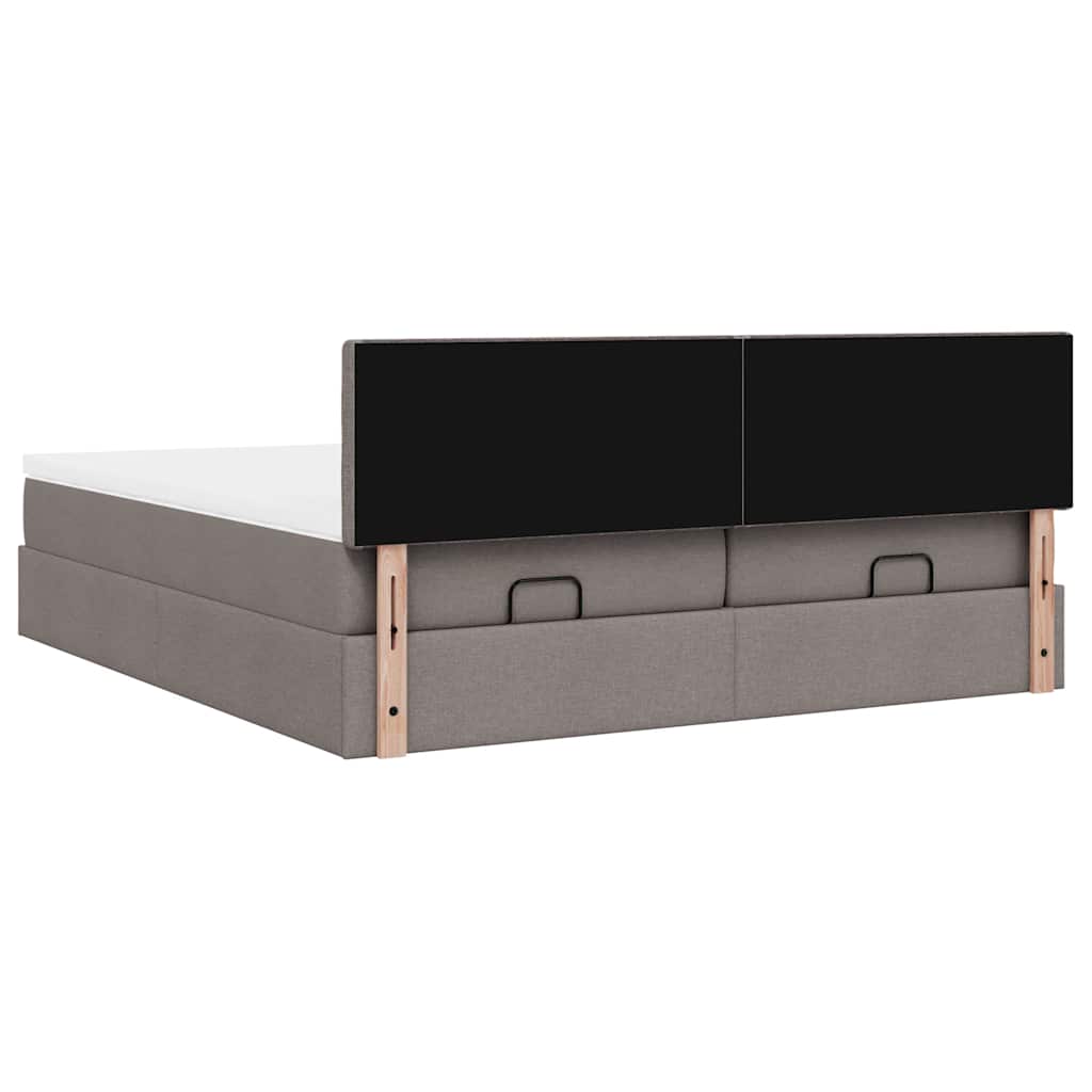 Ottoman bed met matrassen 160x200cm stof taupe is nu te koop bij PeponiXL, paradijselijk wonen!