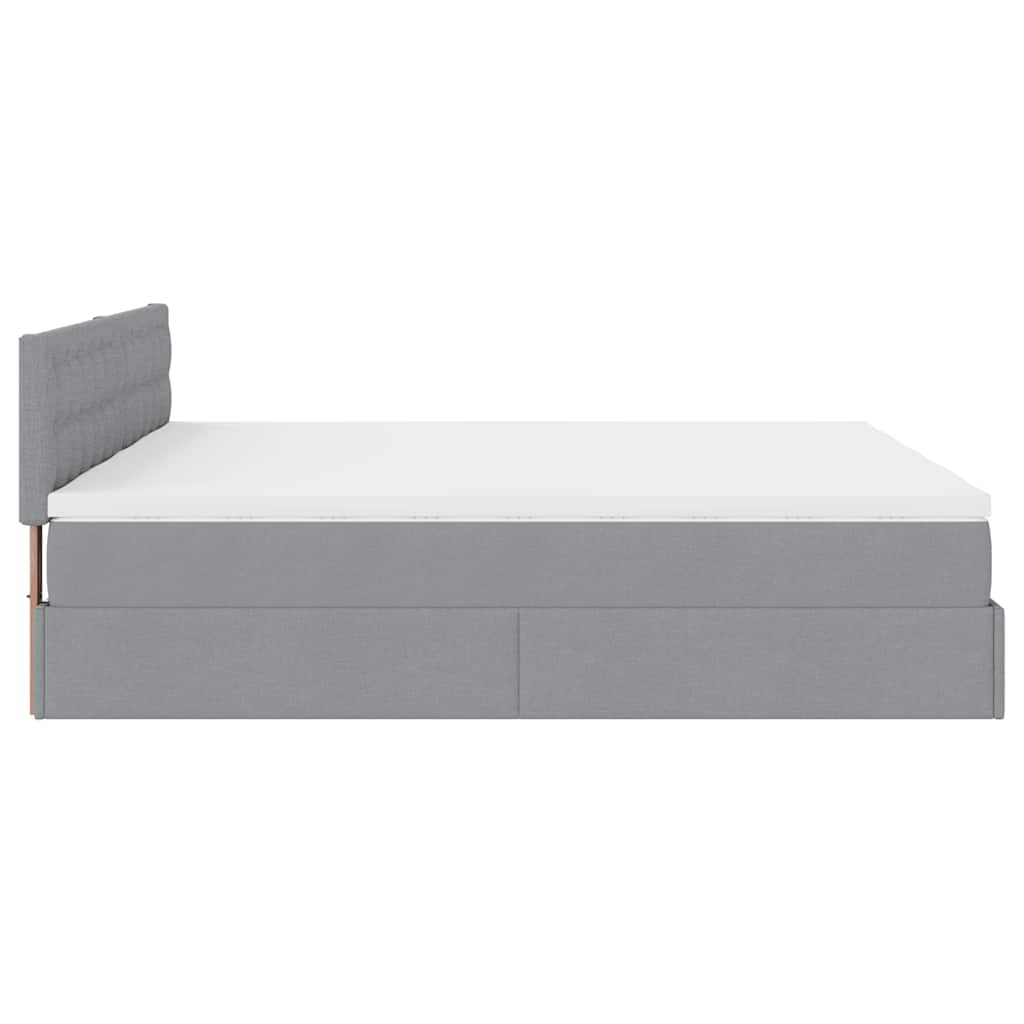 Ottoman bed met matrassen 180x200cm stof lichtgrijs is nu te koop bij PeponiXL, paradijselijk wonen!