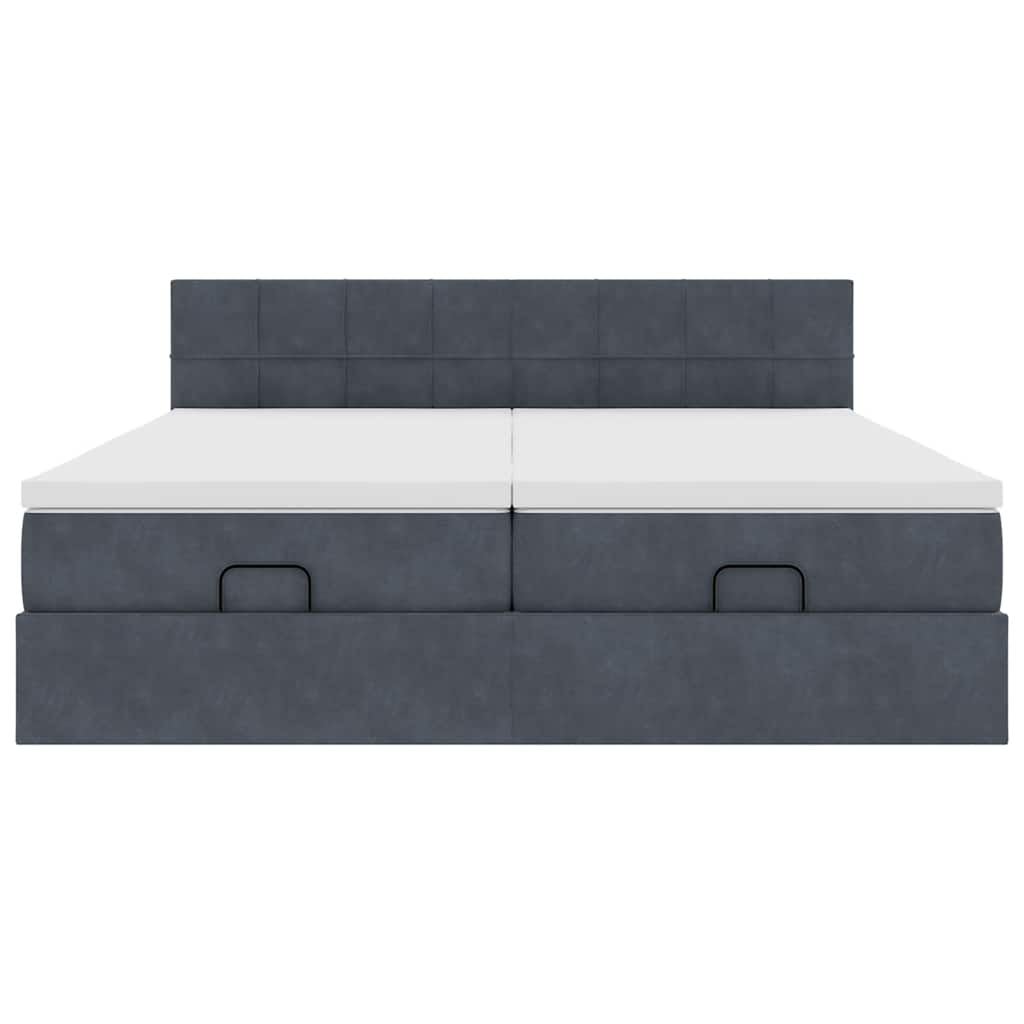Ottoman bed met matrassen 180x200cm fluweel donkergrijs is nu te koop bij PeponiXL, paradijselijk wonen!