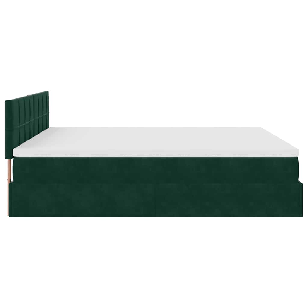 Ottoman bed met matrassen 200x200cm fluweel donkergroen is nu te koop bij PeponiXL, paradijselijk wonen!