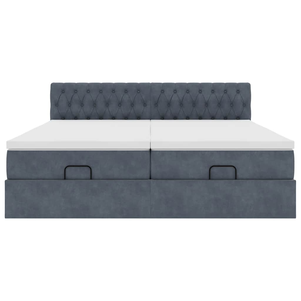 Ottoman bed met matrassen 180x200cm fluweel donkergrijs is nu te koop bij PeponiXL, paradijselijk wonen!