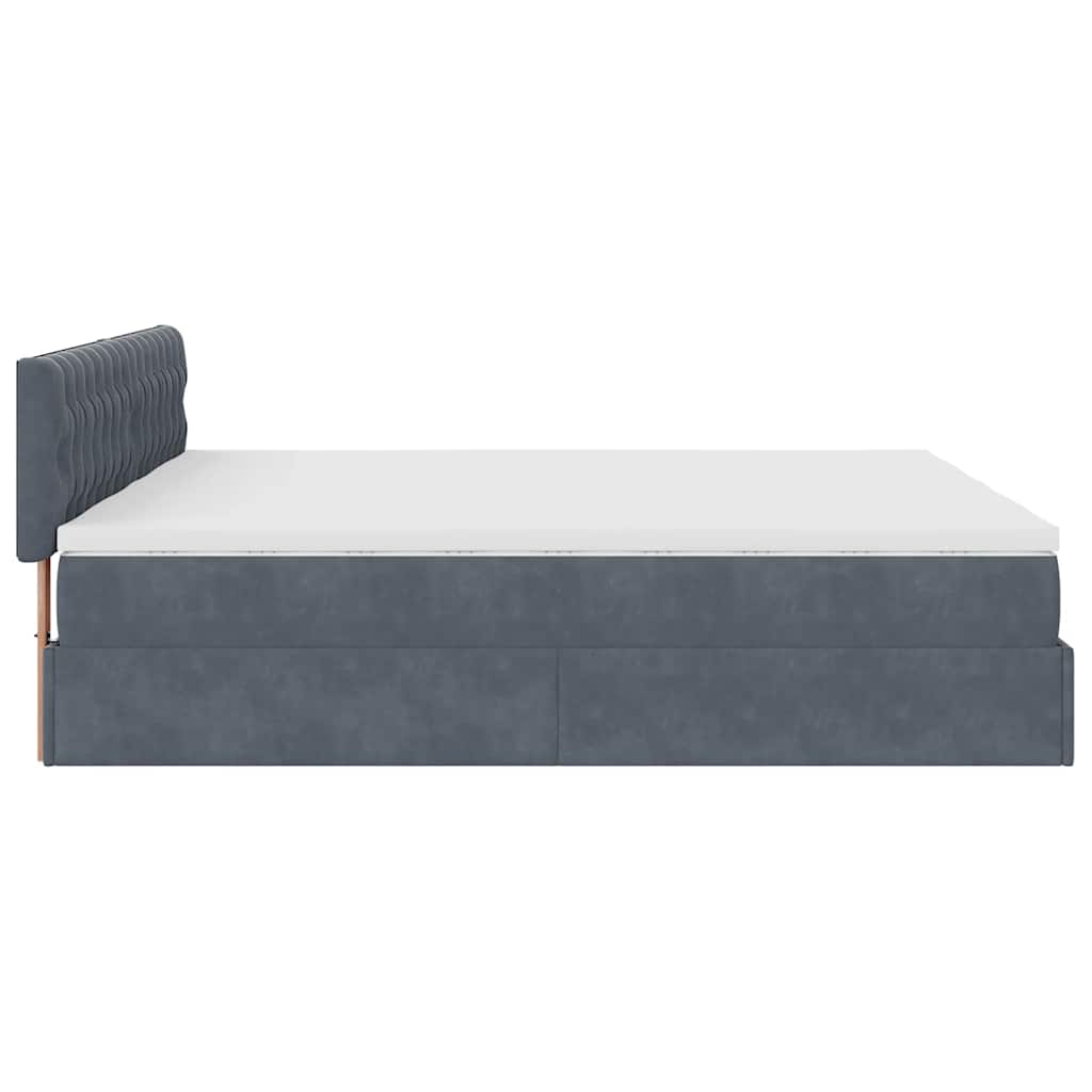 Ottoman bed met matrassen 180x200cm fluweel donkergrijs is nu te koop bij PeponiXL, paradijselijk wonen!