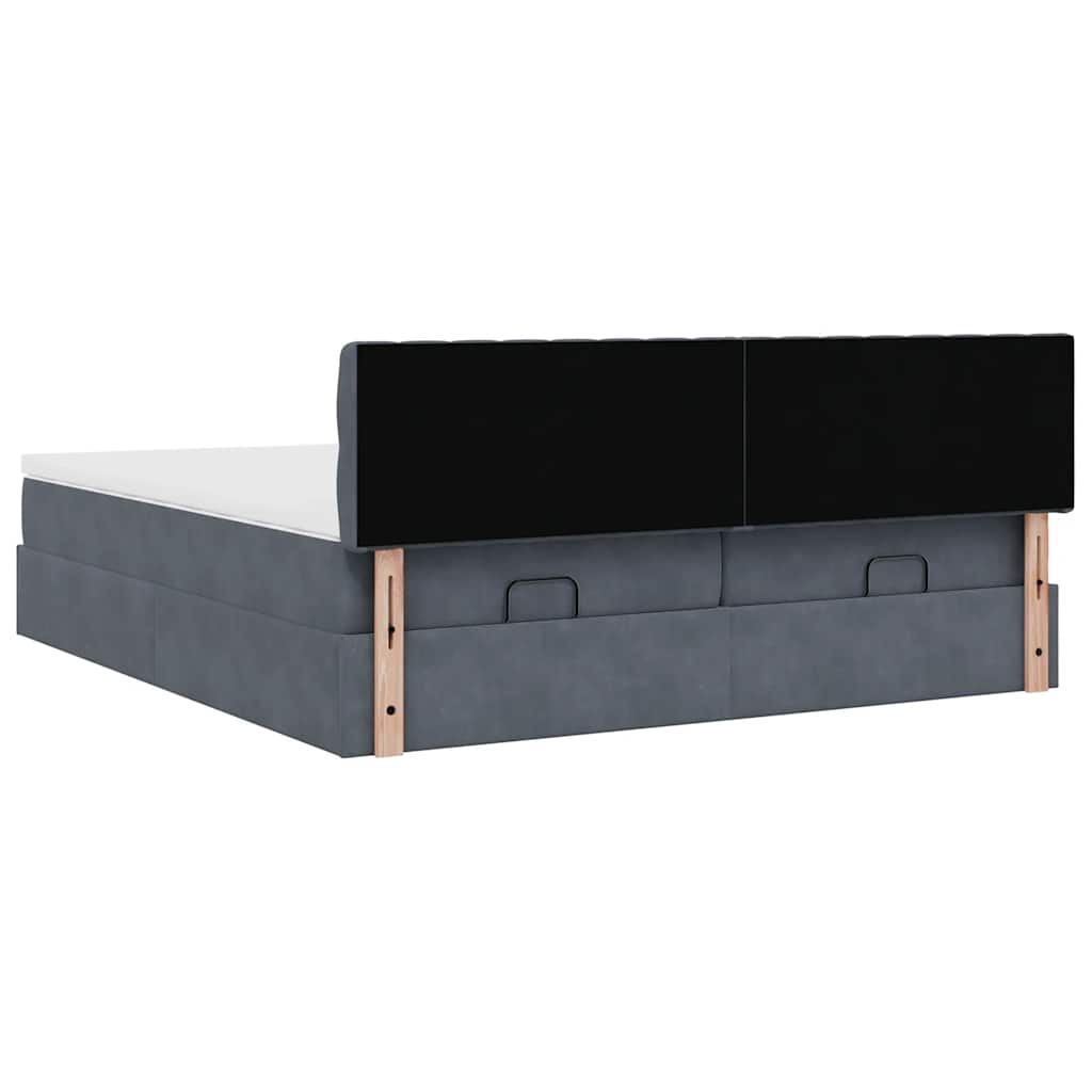 Ottoman bed met matrassen 180x200cm fluweel donkergrijs is nu te koop bij PeponiXL, paradijselijk wonen!