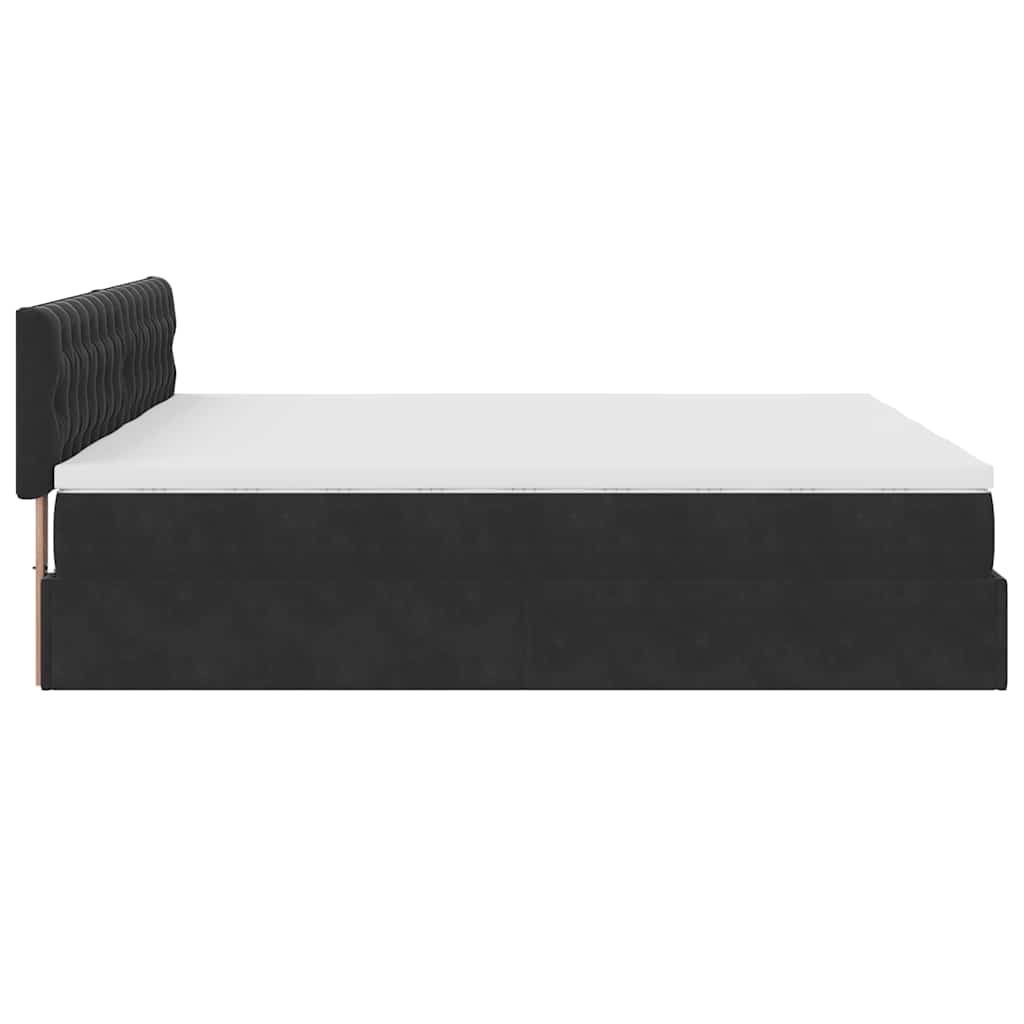 Ottoman bed met matrassen 180x200cm fluweel zwart is nu te koop bij PeponiXL, paradijselijk wonen!