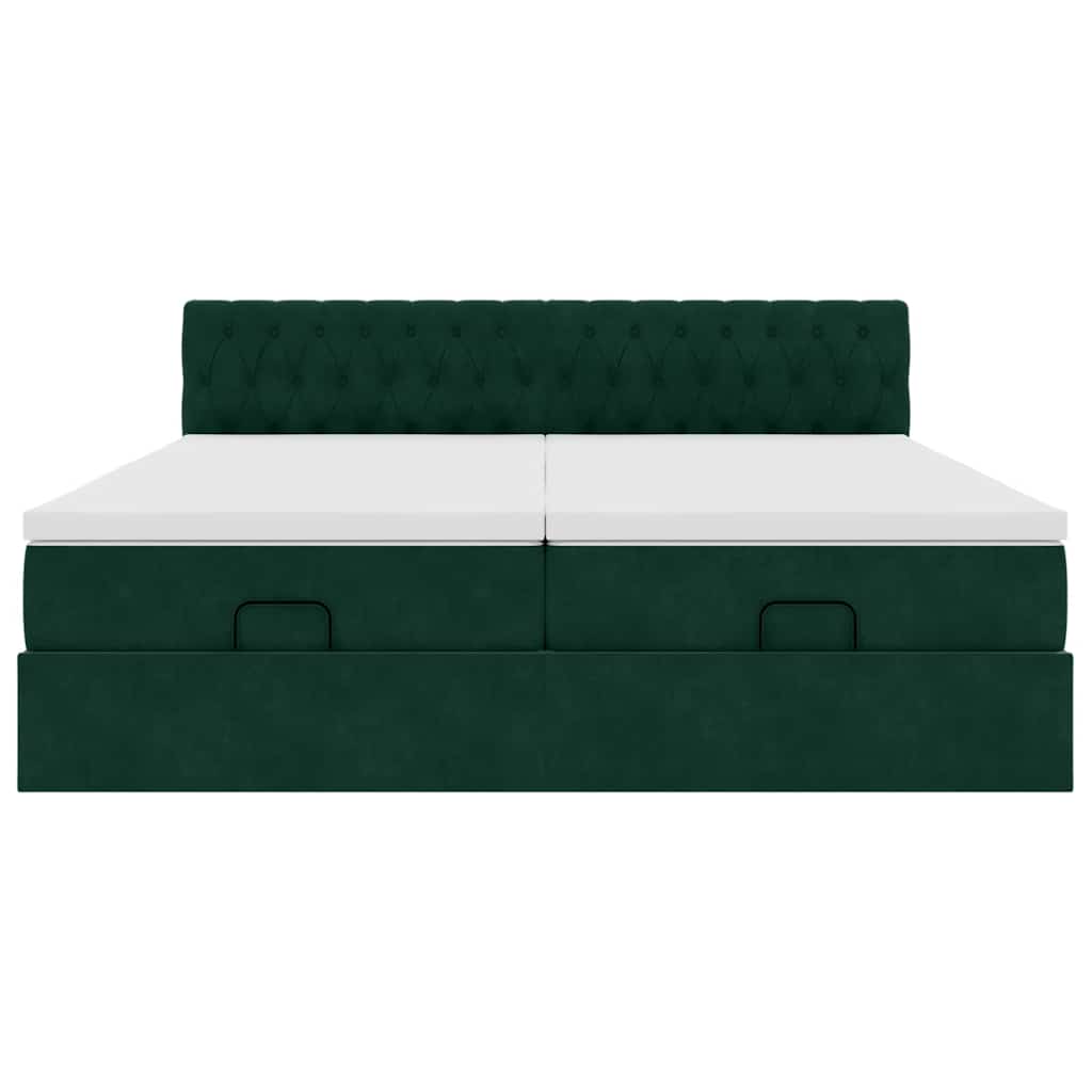 Ottoman bed met matrassen 180x200cm fluweel donkergroen is nu te koop bij PeponiXL, paradijselijk wonen!