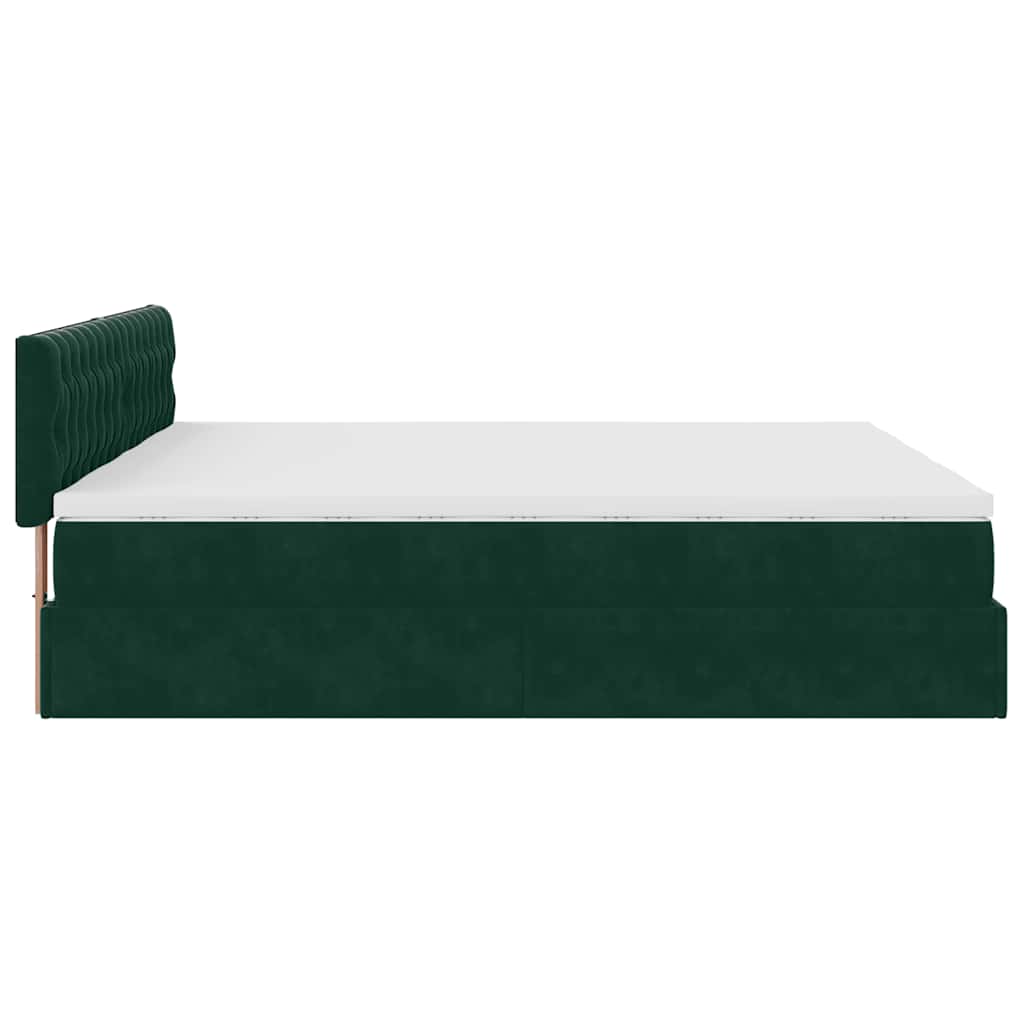 Ottoman bed met matrassen 200x200cm fluweel donkergroen is nu te koop bij PeponiXL, paradijselijk wonen!