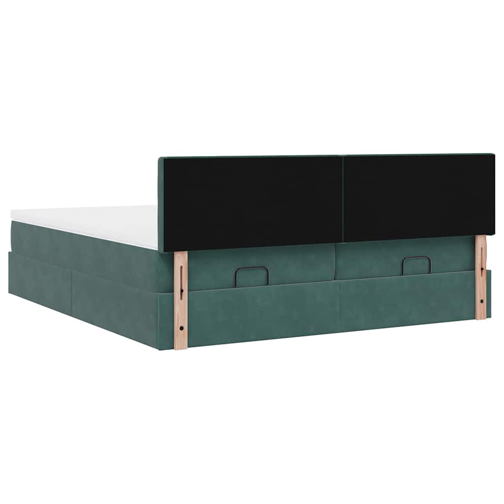 Ottoman bed met matrassen 180x200cm fluweel donkergroen is nu te koop bij PeponiXL, paradijselijk wonen!