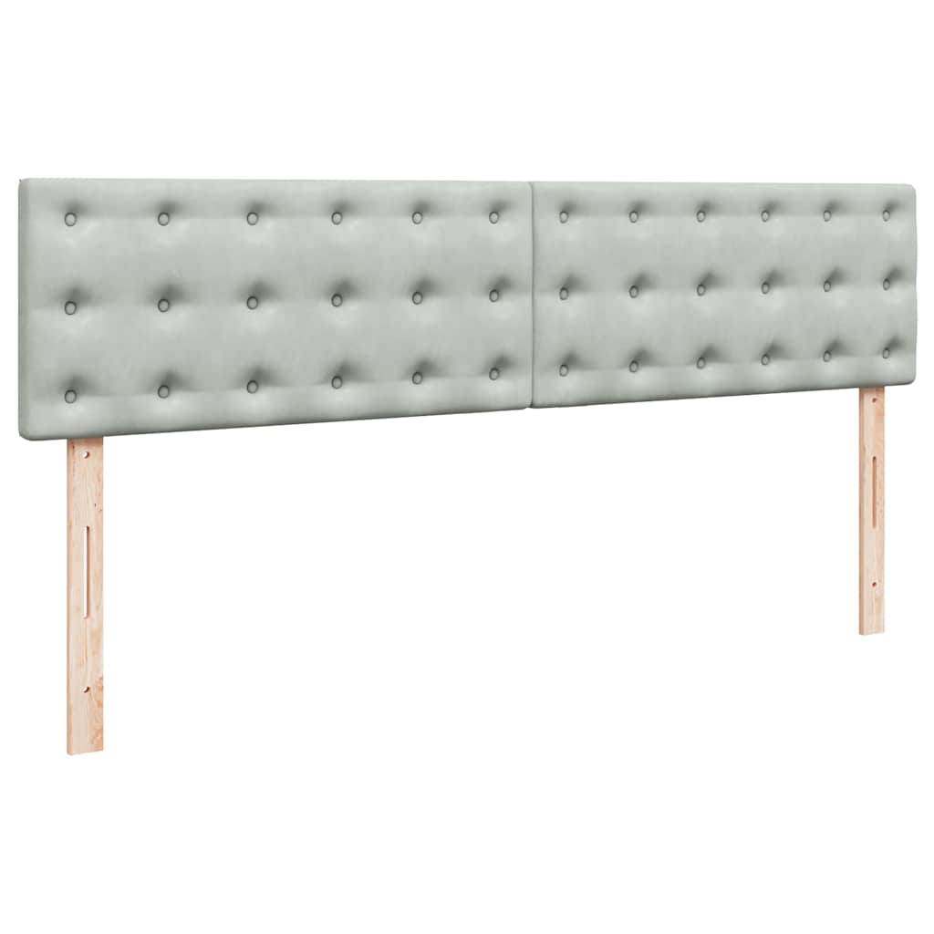 Ottoman bed met matrassen 200x200cm fluweel lichtgrijs is nu te koop bij PeponiXL, paradijselijk wonen!