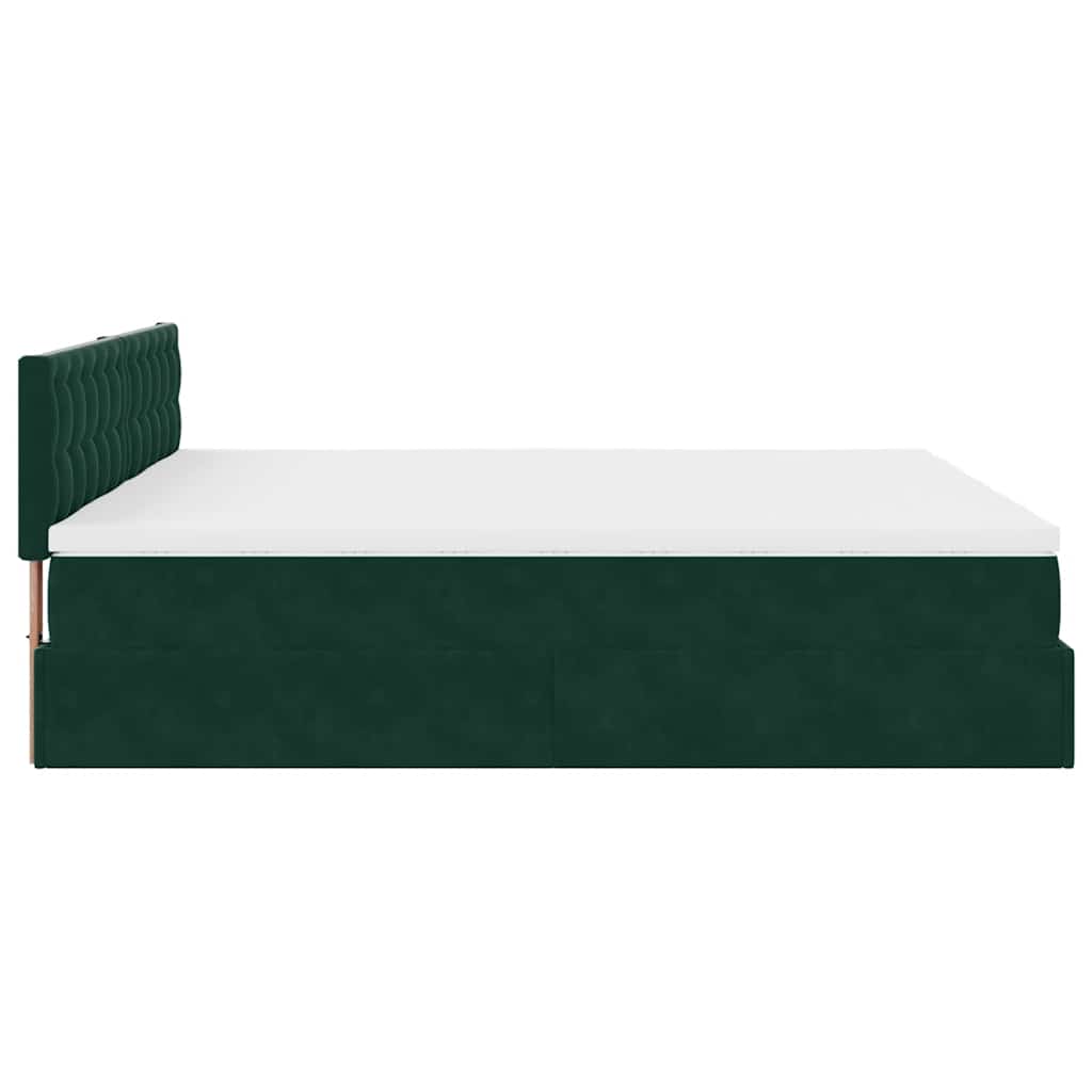 Ottoman bed met matrassen 200x200cm fluweel donkergroen is nu te koop bij PeponiXL, paradijselijk wonen!