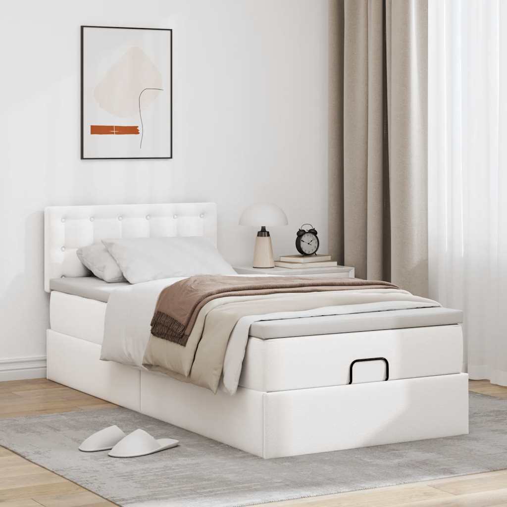 Ottoman bed met matrassen en LED's 90x200cm kunstleer is nu te koop bij PeponiXL, paradijselijk wonen!
