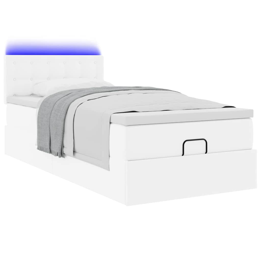 Ottoman bed met matrassen en LED's 90x200cm kunstleer is nu te koop bij PeponiXL, paradijselijk wonen!