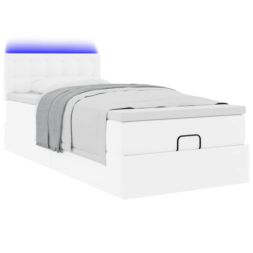 Ottoman bed met matrassen en LED's 100x200cm kunstleer is nu te koop bij PeponiXL, paradijselijk wonen!