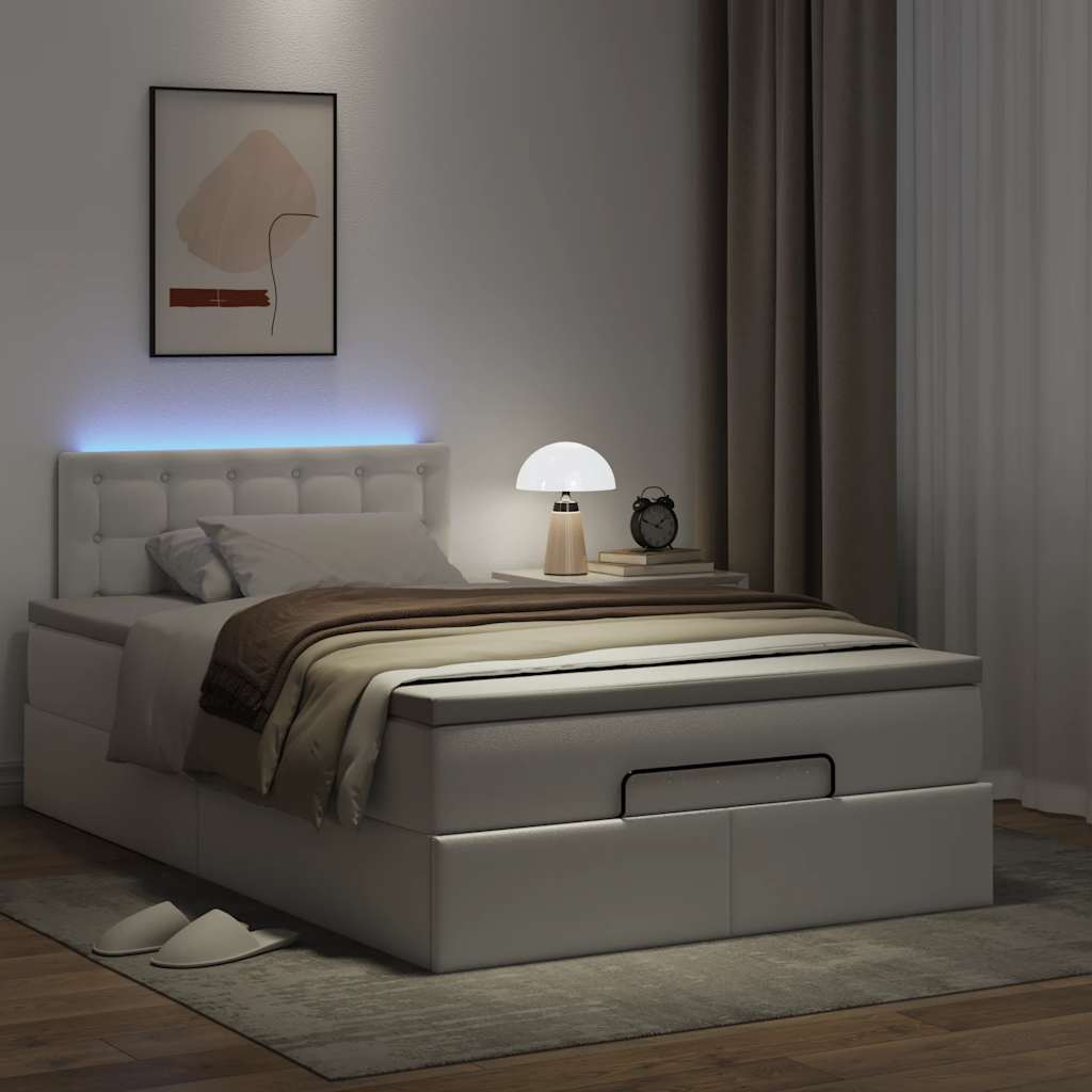 Ottoman bed met matrassen en LED's 120x200cm kunstleer is nu te koop bij PeponiXL, paradijselijk wonen!