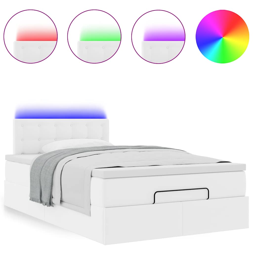 Ottoman bed met matrassen en LED's 120x200cm kunstleer is nu te koop bij PeponiXL, paradijselijk wonen!