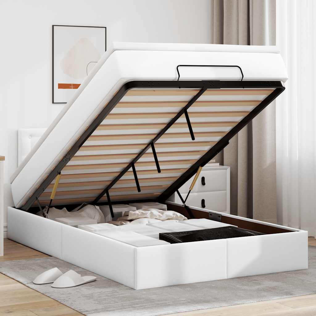 Ottoman bed met matrassen en LED's 120x200cm kunstleer is nu te koop bij PeponiXL, paradijselijk wonen!