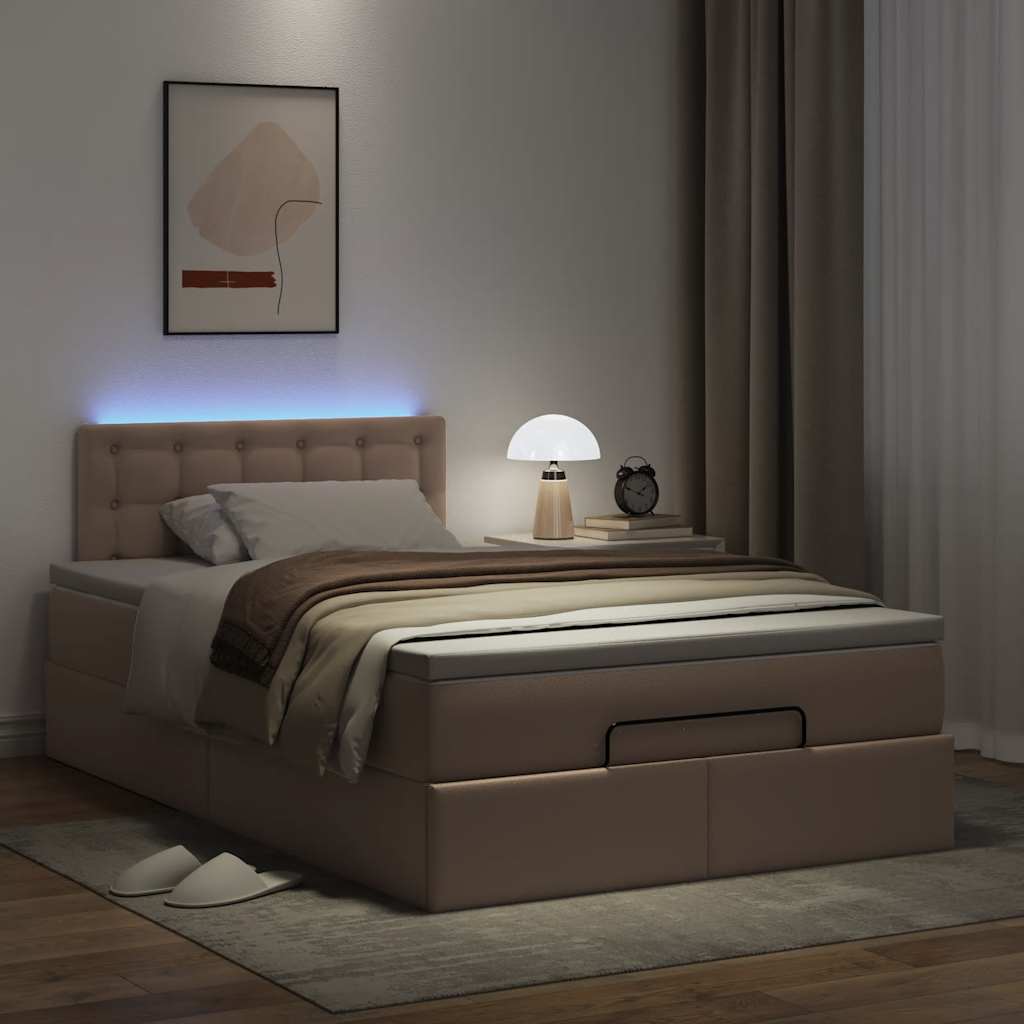 Ottoman bed met matrassen en LED's 120x200cm kunstleer is nu te koop bij PeponiXL, paradijselijk wonen!