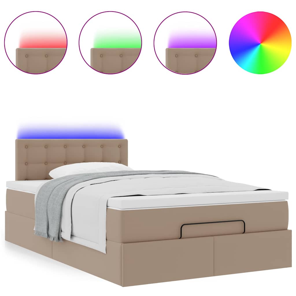 Ottoman bed met matrassen en LED's 120x200cm kunstleer is nu te koop bij PeponiXL, paradijselijk wonen!