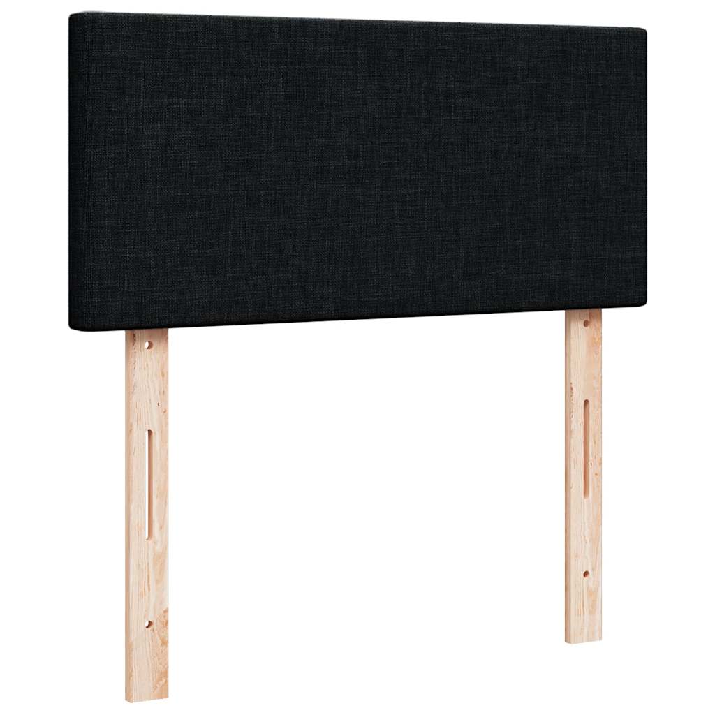 Ottoman bed met matras en LED's 90x190cm stof zwart is nu te koop bij PeponiXL, paradijselijk wonen!