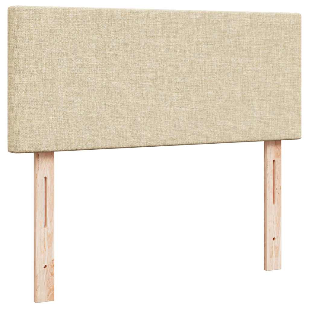 Bed poef met matras en LED's 120x190 cm stof crèmekleurig is nu te koop bij PeponiXL, paradijselijk wonen!