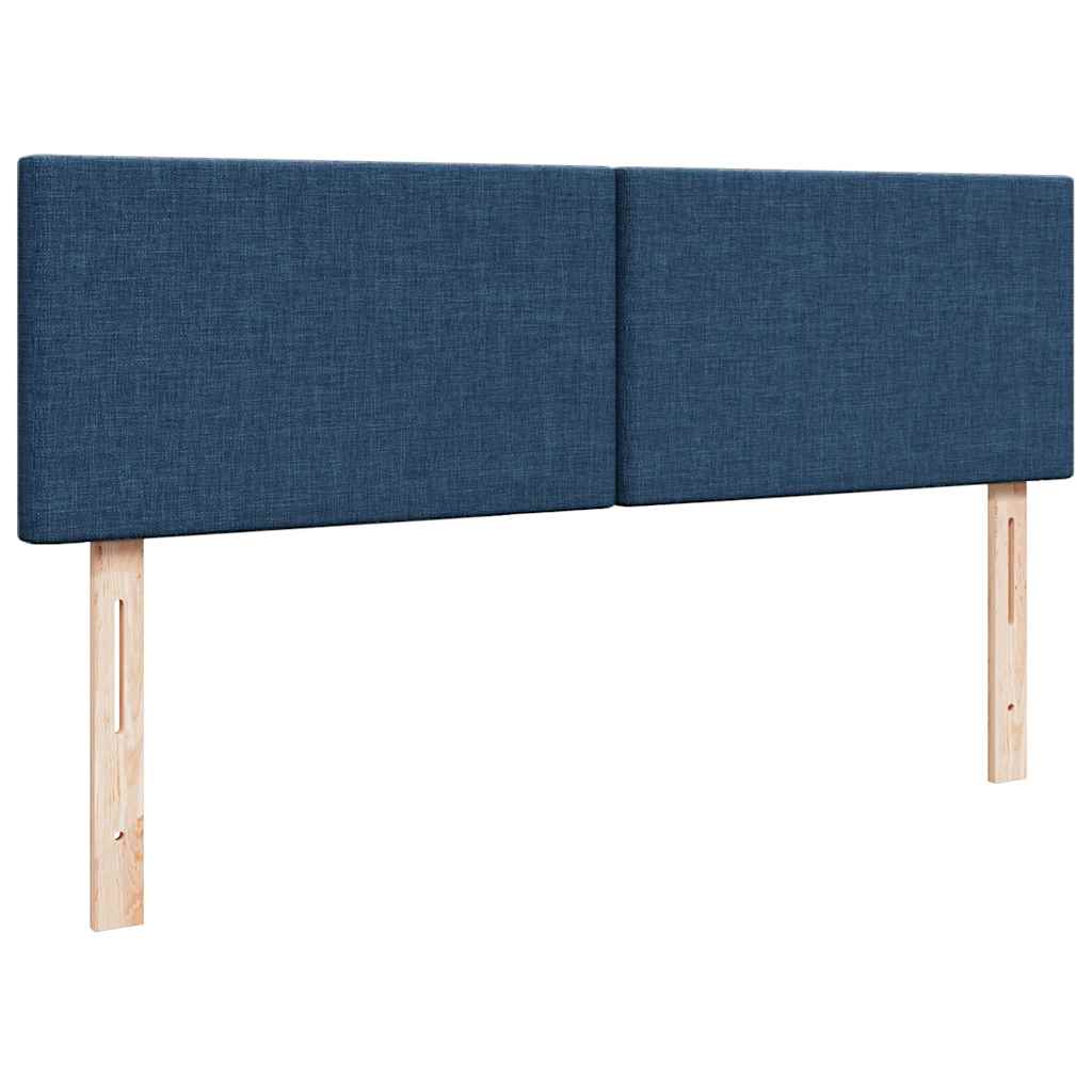 Ottoman bed met matras en LED's 140x200cm stof blauw is nu te koop bij PeponiXL, paradijselijk wonen!