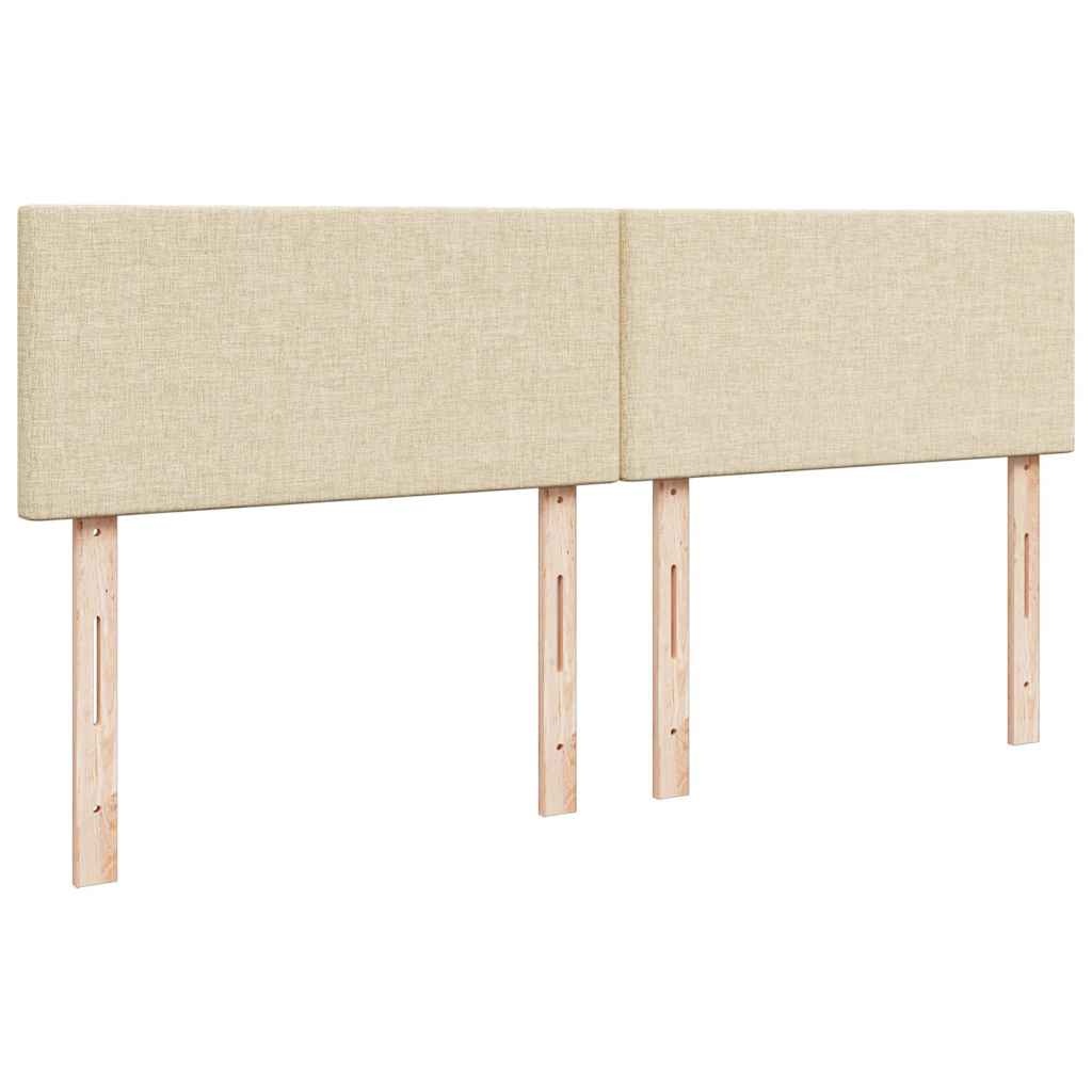 Ottoman bed met matras en LED's 160x200cm stof crèmekleurig