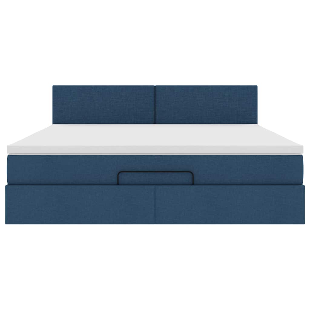 Bed poef met matras en LED's 180x200 cm stof blauw is nu te koop bij PeponiXL, paradijselijk wonen!