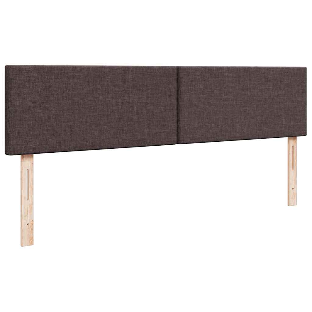 Ottoman bed met matrassen en LED's 200x200cm stof donkerbruin