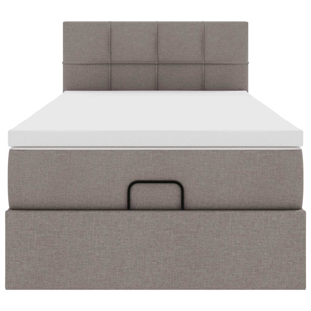 Ottoman bed met matras en LED's 80x200cm stof taupe is nu te koop bij PeponiXL, paradijselijk wonen!