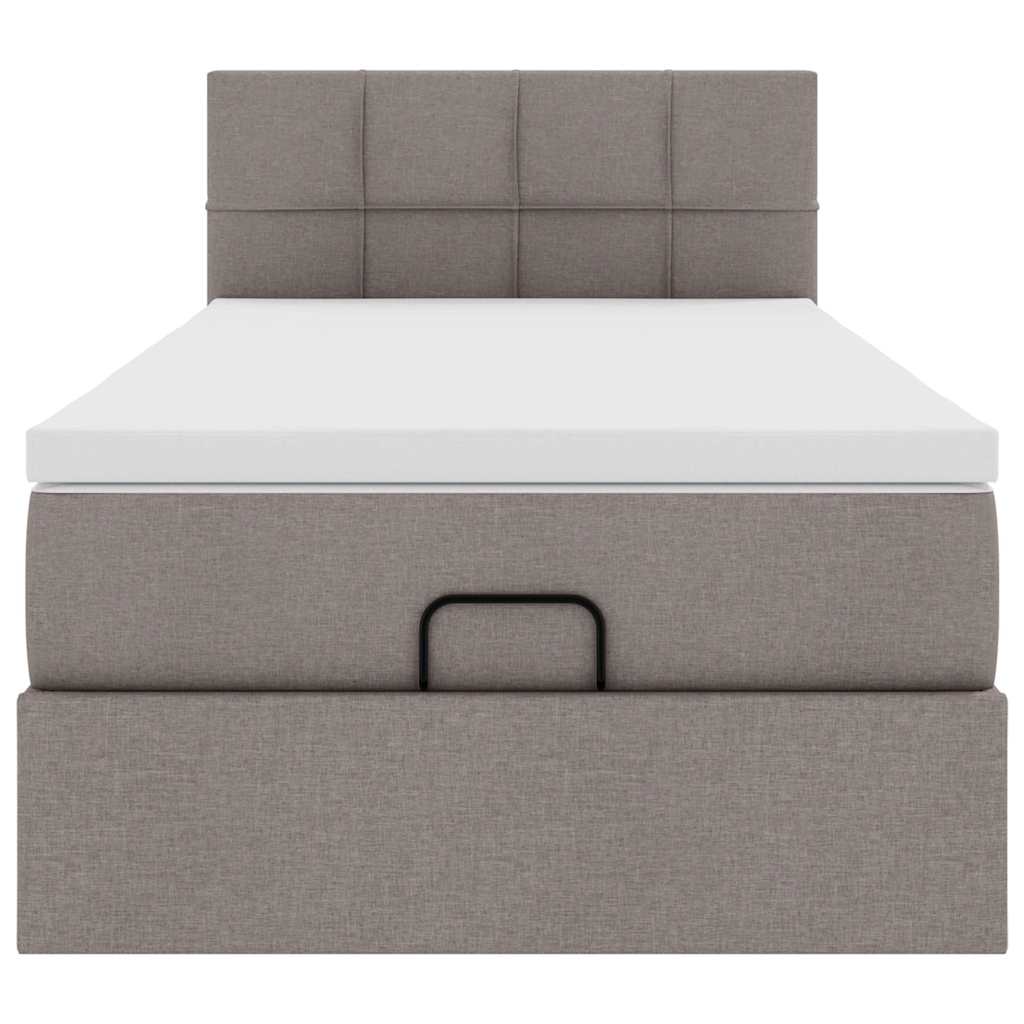 Ottoman bed met matras en LED's 90x190cm stof taupe is nu te koop bij PeponiXL, paradijselijk wonen!