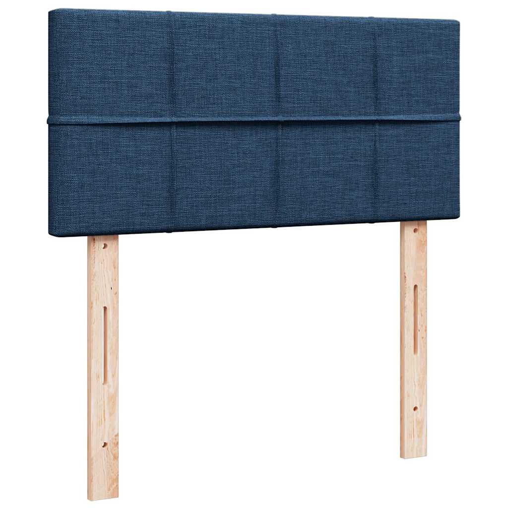Ottoman bed met matras en LED's 90x190cm stof blauw is nu te koop bij PeponiXL, paradijselijk wonen!