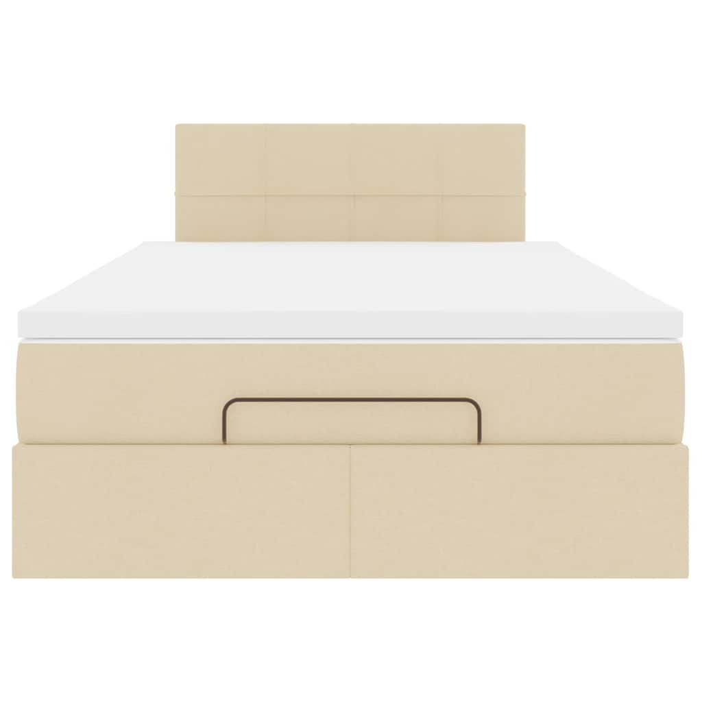 Bed poef met matras en LED's 120x190 cm stof crèmekleurig is nu te koop bij PeponiXL, paradijselijk wonen!