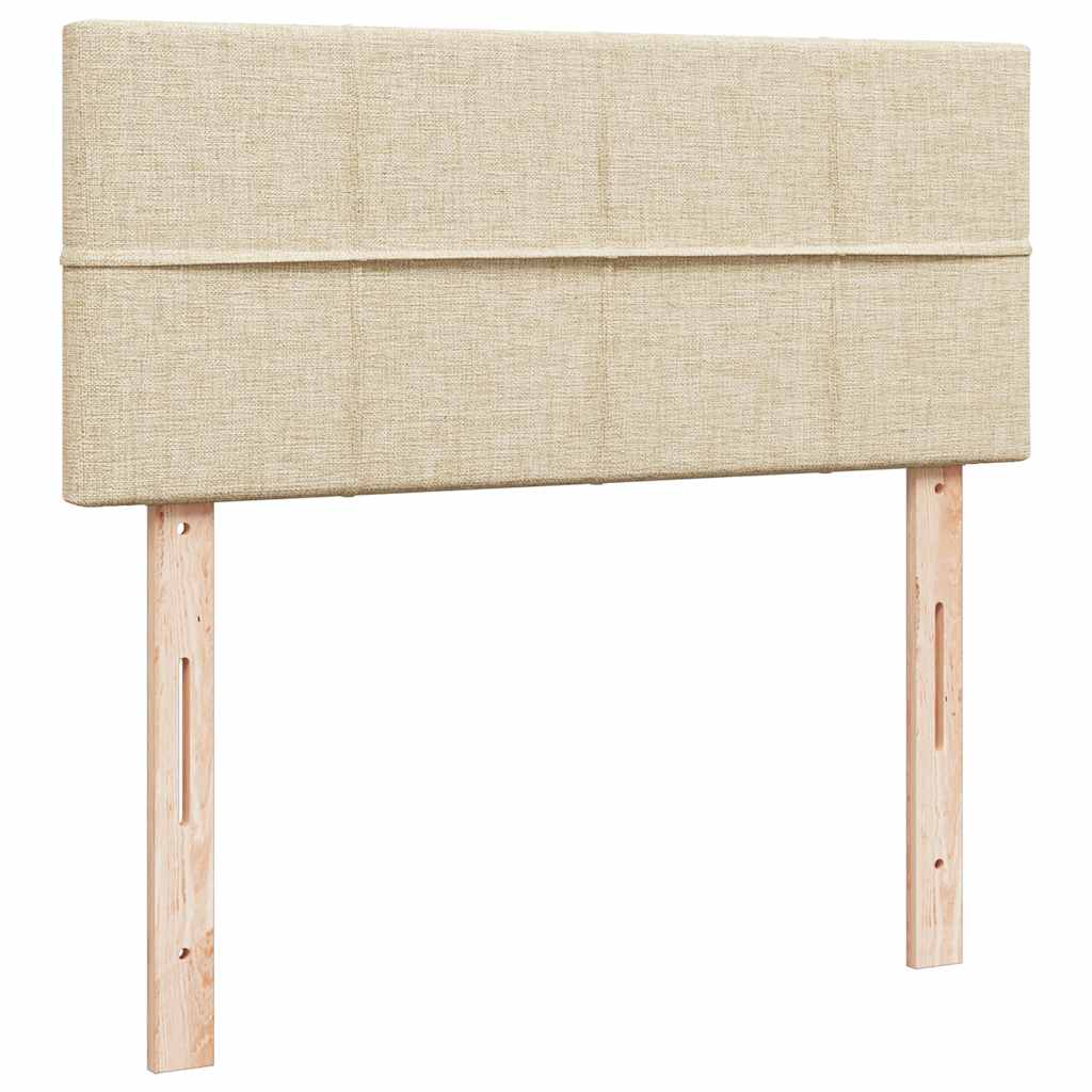 Bed poef met matras en LED's 120x190 cm stof crèmekleurig is nu te koop bij PeponiXL, paradijselijk wonen!