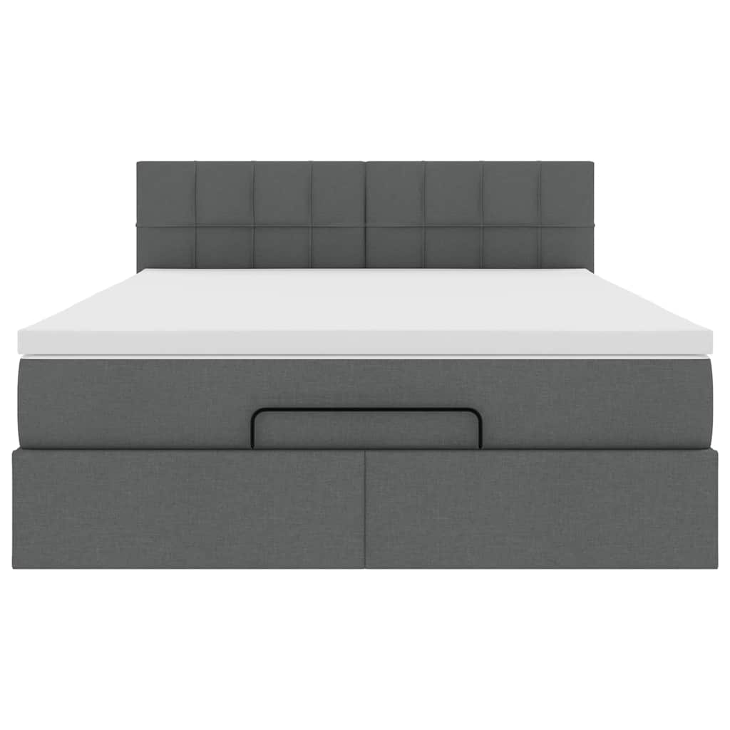 Bed poef met matras en LED's stof 140x190 cm donkergrijs is nu te koop bij PeponiXL, paradijselijk wonen!