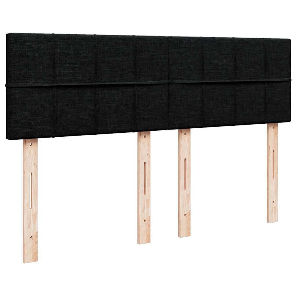 Bed poef met matras en LED's 140x200 cm stof zwart is nu te koop bij PeponiXL, paradijselijk wonen!