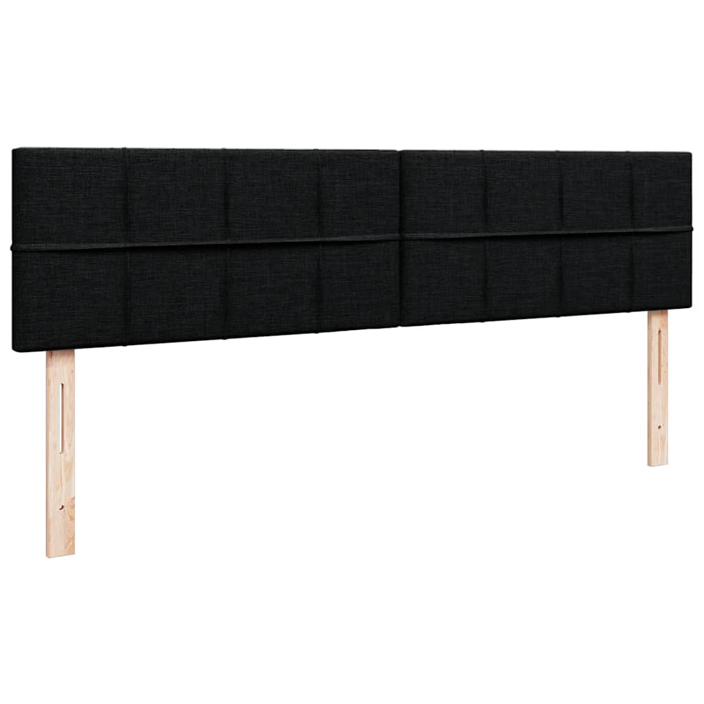 Ottoman bed met matras en LED's 160x200cm stof zwart is nu te koop bij PeponiXL, paradijselijk wonen!