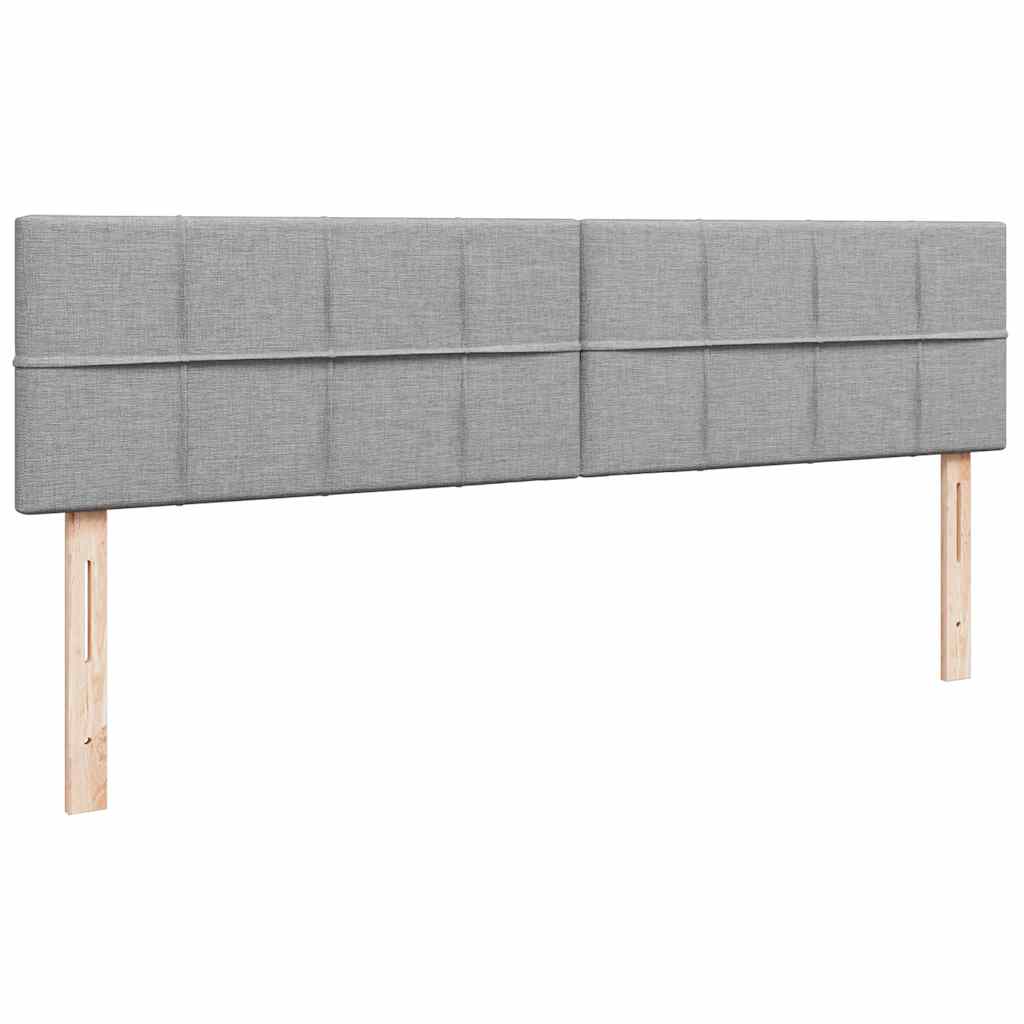 Bed poef met matras en LED's 180x200 cm stof lichtgrijs is nu te koop bij PeponiXL, paradijselijk wonen!