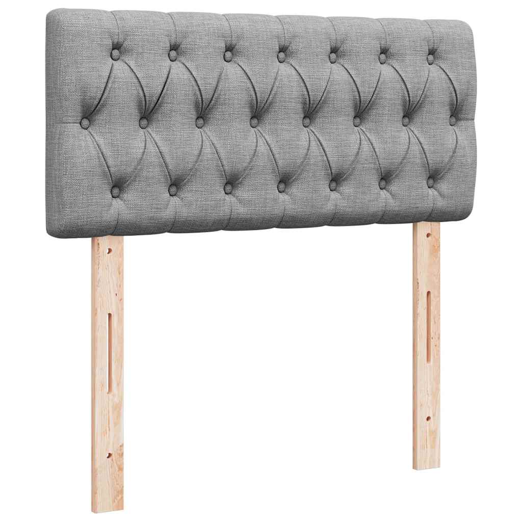 Bed poef met matras en LED's stof 80x200 cm lichtgrijs is nu te koop bij PeponiXL, paradijselijk wonen!