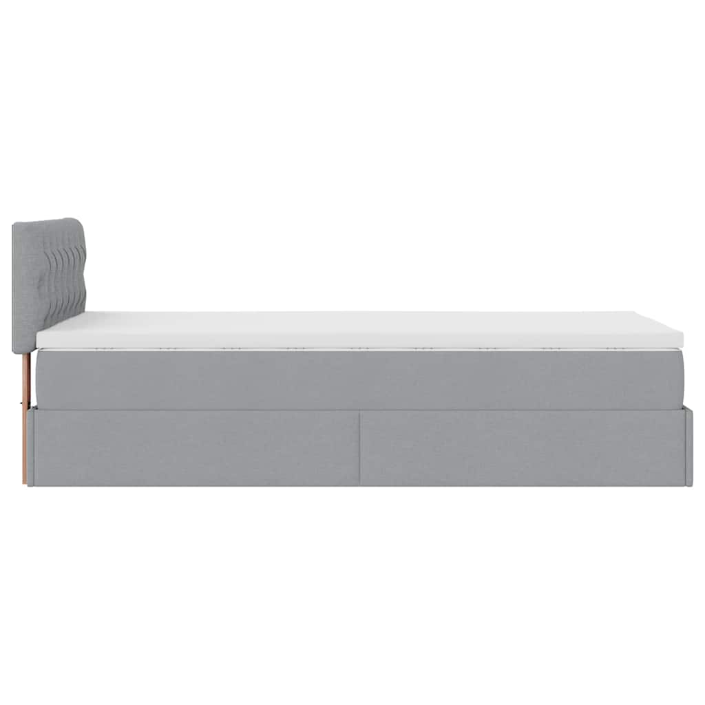 Bed poef met matras en LED's stof 80x200 cm lichtgrijs is nu te koop bij PeponiXL, paradijselijk wonen!