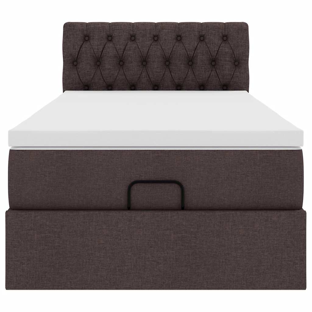 Ottoman bed met matras en LED's 80x200cm stof donkerbruin