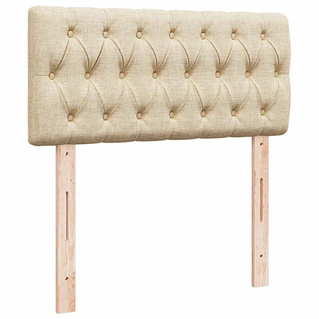Ottoman bed met matras en LED's 80x200cm stof crèmekleurig is nu te koop bij PeponiXL, paradijselijk wonen!