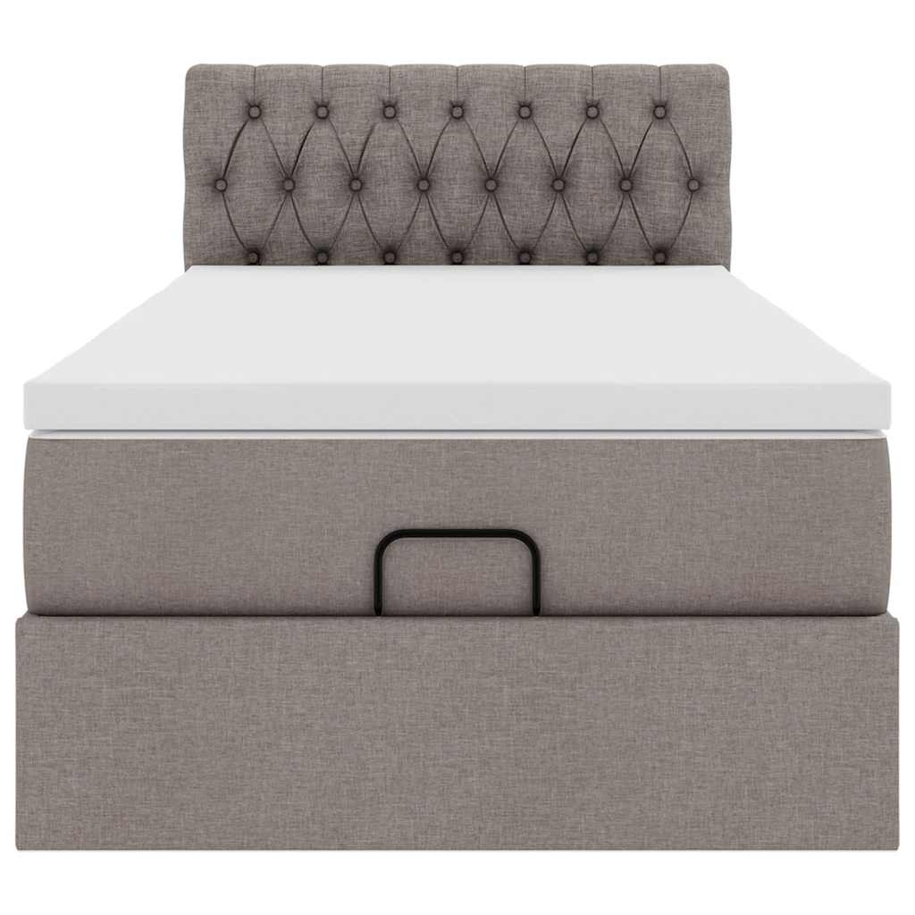 Bed poef met matras en LED's 90x200 cm stof taupe is nu te koop bij PeponiXL, paradijselijk wonen!