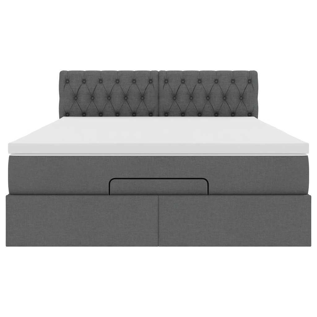 Bed poef met matras en LED's stof 140x190 cm donkergrijs is nu te koop bij PeponiXL, paradijselijk wonen!