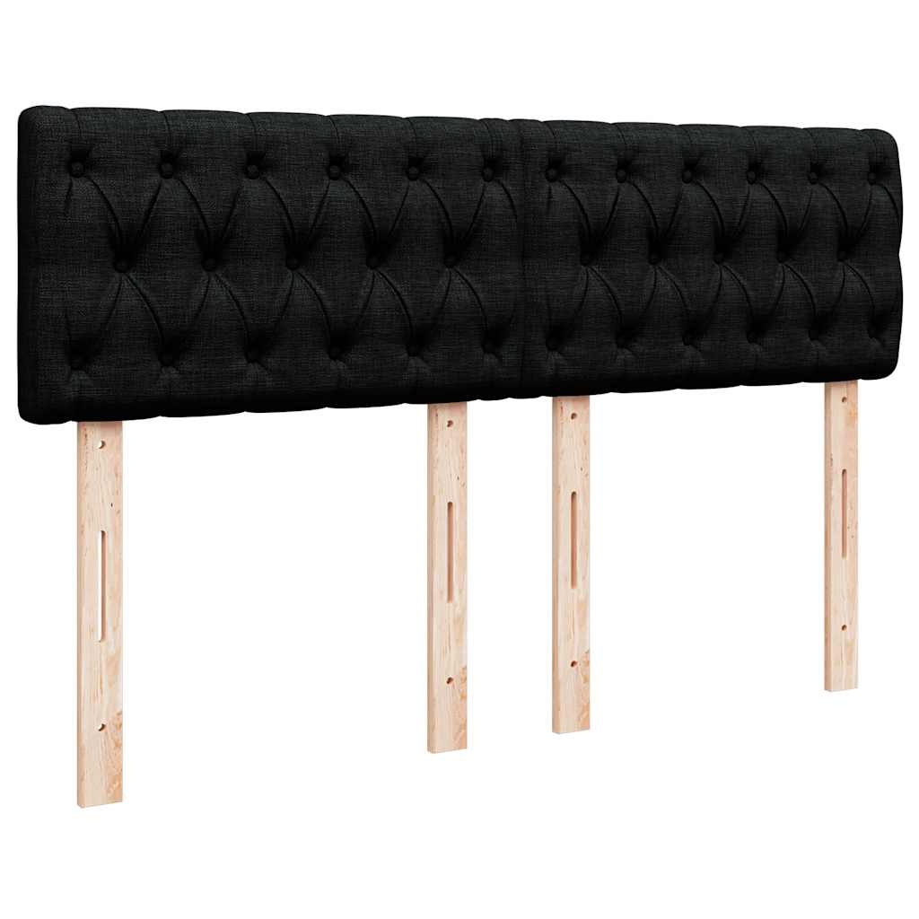 Bed poef met matras en LED's stof 140x190 cm zwart is nu te koop bij PeponiXL, paradijselijk wonen!