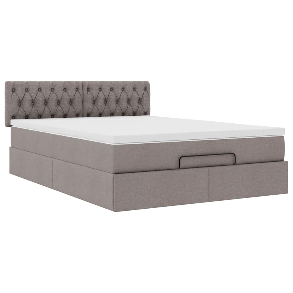 Bed poef met matras en LED's 140x190 cm stof taupe is nu te koop bij PeponiXL, paradijselijk wonen!